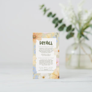 Watercolor Floral Illustration Wedding  Enclosure Card