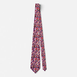 Watercolor Floral in Pinks Reds & Purples Tie