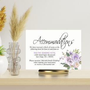 Watercolor Floral Lavender ACCOMMODATIONS Inserts
