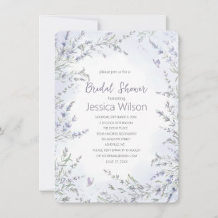 Watercolor Floral Lavender Bridal Shower Invit Invitation