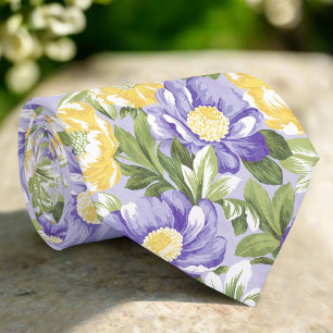 Watercolor Floral & Leaves Elegant Pattern Tie