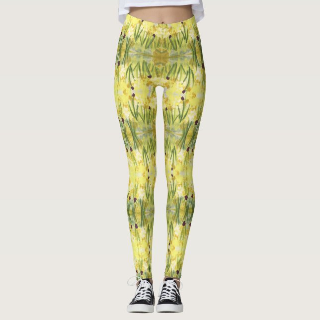 Watercolor Floral Leggings (Front)