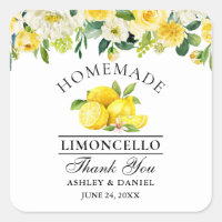 Watercolor Floral Lemons Limoncello Wedding Small