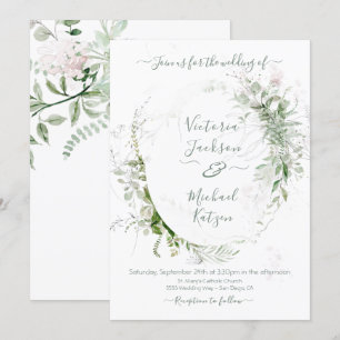 Watercolor Floral Light & Airy Wedding Invitation