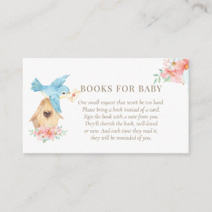 Watercolor Floral Little Birds Books For Baby Enclosure Card
