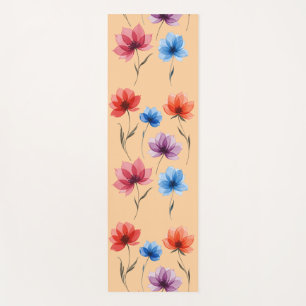 Watercolor Floral Lotus – Non‑Slip Eco‑Friendly Yoga Mat
