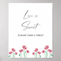 Watercolor floral love is sweet take a treat