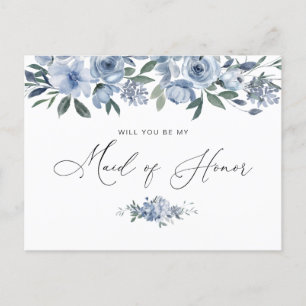 watercolor floral Maid of honour proposal card