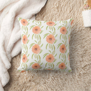 Watercolor Floral Meadow Blooms Wildflower Cushion