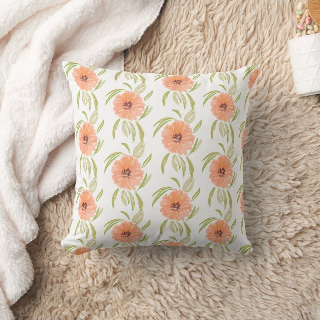 Watercolor Floral Meadow Blooms Wildflower Cushion (Blanket)
