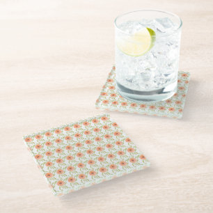 Watercolor Floral Meadow Blooms Wildflower Glass Coaster