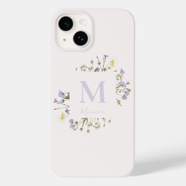 watercolor floral monogram  Case-Mate iPhone case (Back)