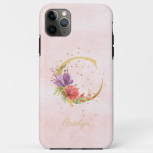 Watercolor Floral Monogram Name Initial C Letter Case-Mate iPhone Case