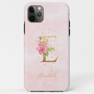 Watercolor Floral Monogram Name Initial E Letter Case-Mate iPhone Case