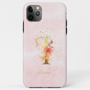 Watercolor Floral Monogram Name Initial I Letter Case-Mate iPhone Case