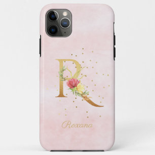 Watercolor Floral Monogram Name Initial R Letter Case-Mate iPhone Case