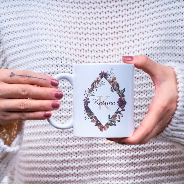 Watercolor Floral Monogrammed Mug (Creator Uploaded)