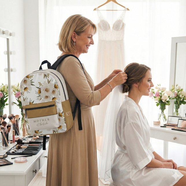 Watercolor Floral Mother Of The Bride Backpack (Thank the mother of the bride with this beautiful personalized backpack! )
