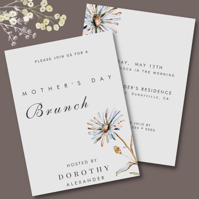 Watercolor Floral Mother's Day Brunch Invitation (Creator Uploaded)