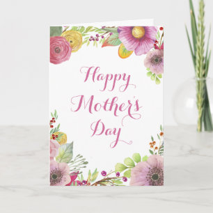 Watercolor Floral Mother's Day Card