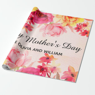 Watercolor Floral Mother's Day  Wrapping Paper