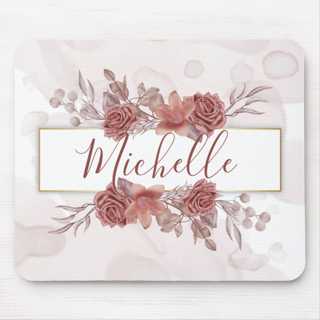 Watercolor Floral Mouse Pad (Front)