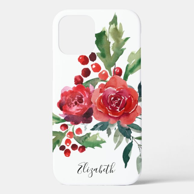 Watercolor floral name Case-Mate iPhone case (Back)