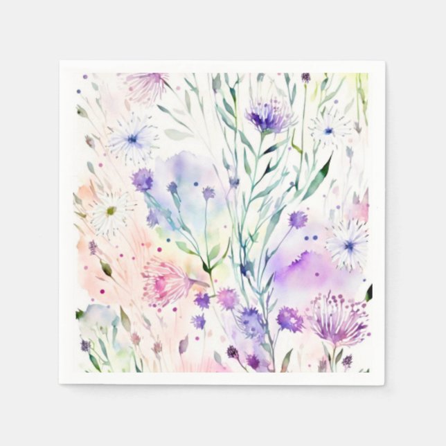 Watercolor floral napkin (Front)