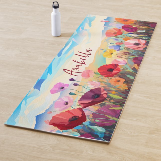 Watercolor Floral Nature Meditation Yoga Mat (In Situ)