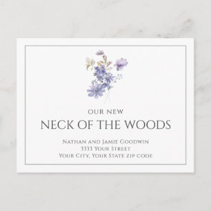 Watercolor Floral New Home Moving Announcement   Postcard