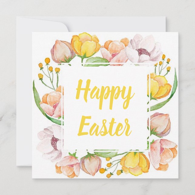 watercolor floral note card (Front)