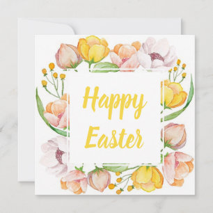 watercolor floral note card