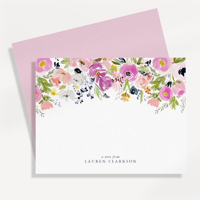 Watercolor Floral Note Card (Creator Uploaded)