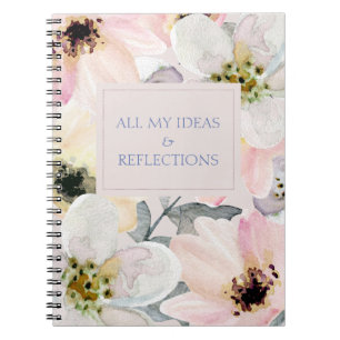 Watercolor floral notebook