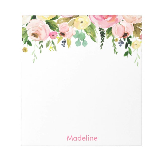 Watercolor Floral Notepad (Front)