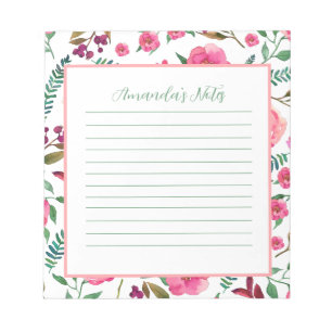 Watercolor Floral  Notepad