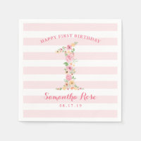 Watercolor Floral One First Birthday