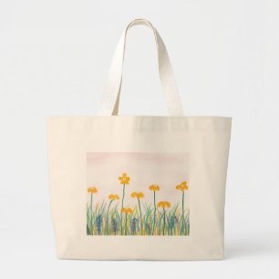 Watercolor Floral Painting Jumbo Tote Bag