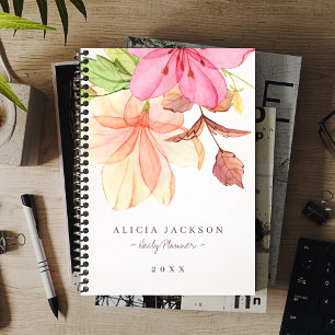 Watercolor floral pastel feminine elegant business planner