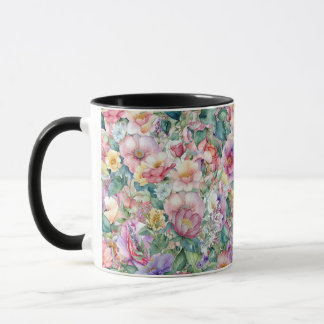 Watercolor Floral Pattern, Floral Background  Mug