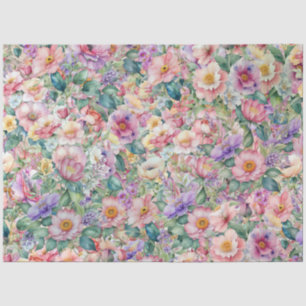 Watercolor Floral Pattern, Floral Background Tissue Paper