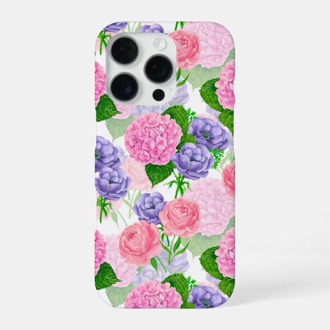 Watercolor floral pattern iPhone case (Back)
