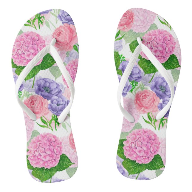 Watercolor floral pattern jandals (Footbed)