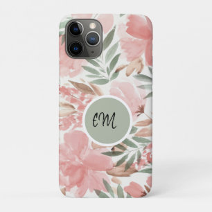 Watercolor Floral Pattern Monogram Case-Mate iPhone Case
