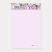 Watercolor Floral Pattern Notes