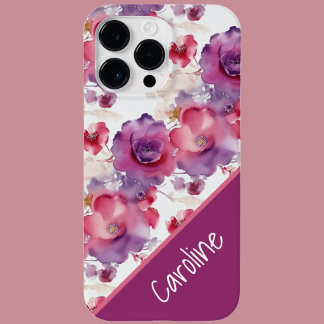 Watercolor floral pattern red blue purple Case-Mate iPhone 14 pro max case