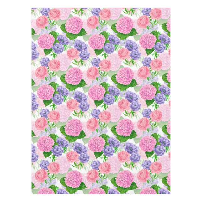 Watercolor floral pattern tablecloth (Front)