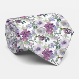 Watercolor Floral Pattern Tie