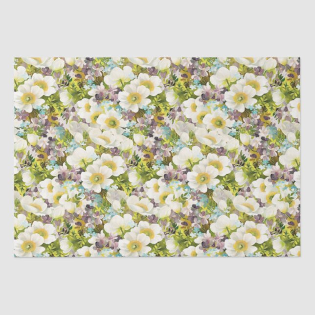 Watercolor floral pattern tissue paper (Front)