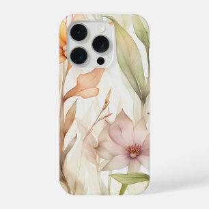 Watercolor Floral Pattern with Pink, Orange,Yellow iPhone 15 Pro Case